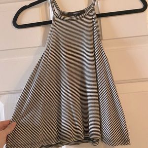 Navy striped crop tank